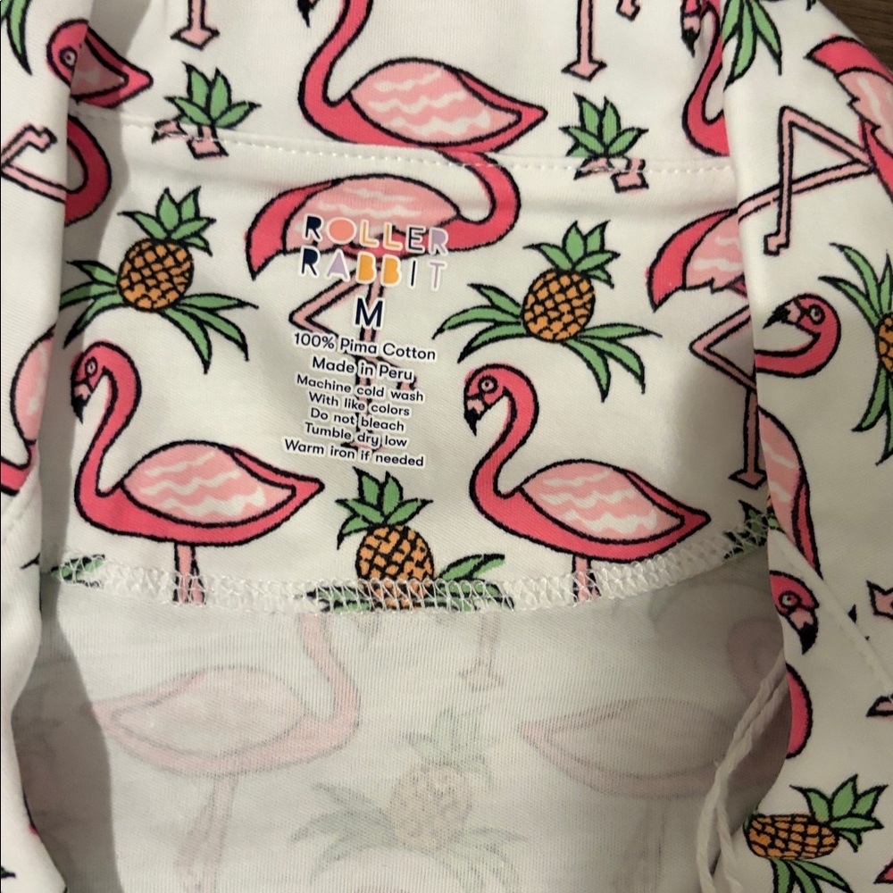 New With Tags Roller Rabbit Freddy Flamingo Polo Pajamas Sz M - Picture 6 of 9